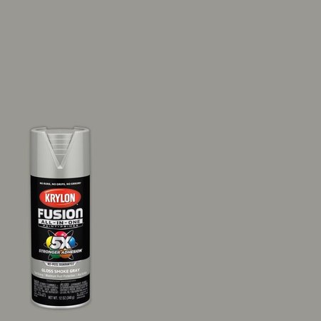 SHORT CUTS Krylon Fusion All-In-One Gloss Smoke Gray Paint+Primer Spray Paint 12 oz K02723007